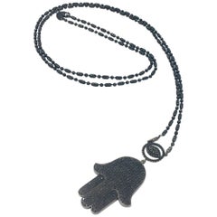 Black Diamond Hamsa Necklace