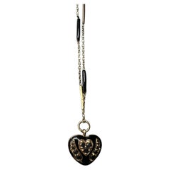 Black Diamond Heart Necklace Black Enamel 14k Gold Plated Silver J Dauphin