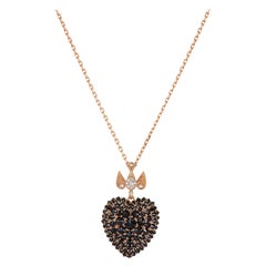 Schwarzer Diamant-Anhänger in Herzform