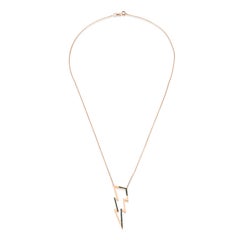 Collier creux éclairé en or rose 14 carats avec diamants noirs
