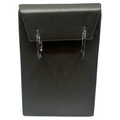 Cerchi con diamanti neri in argento sterling - 0,25ctw, incastonatura a pavé, rodio nero