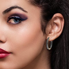 Black Diamond Inside Out Hoop Earrings