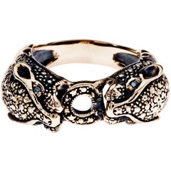 Black Diamond Jaguar Ring Bronze Antique Polish J Dauphin
