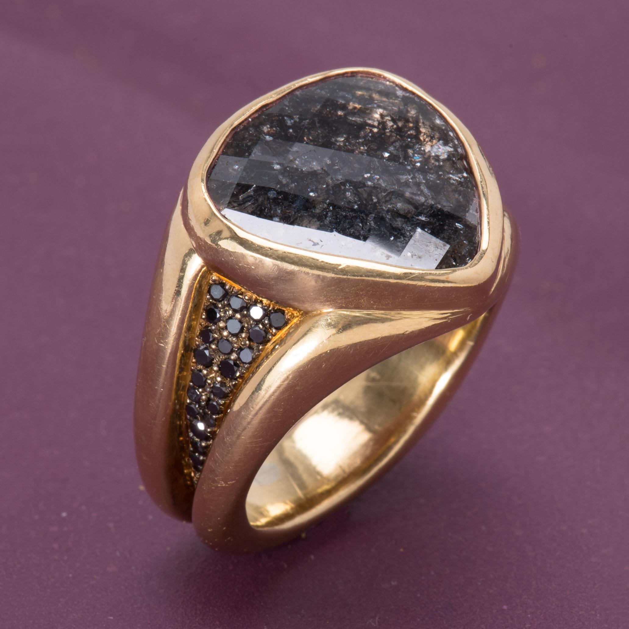 Black Diamond Kaleidoscope Ring For Sale 1