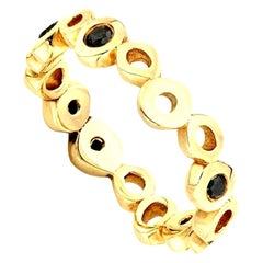 Hi June Parker 14 Karat Gold Ring Band with Black Diamond 0.30 Carat