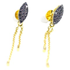 Black Diamond Leaves Earrings