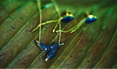 Black Diamond Leaves Necklace