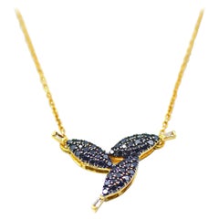 Black Diamond Leaves Necklace