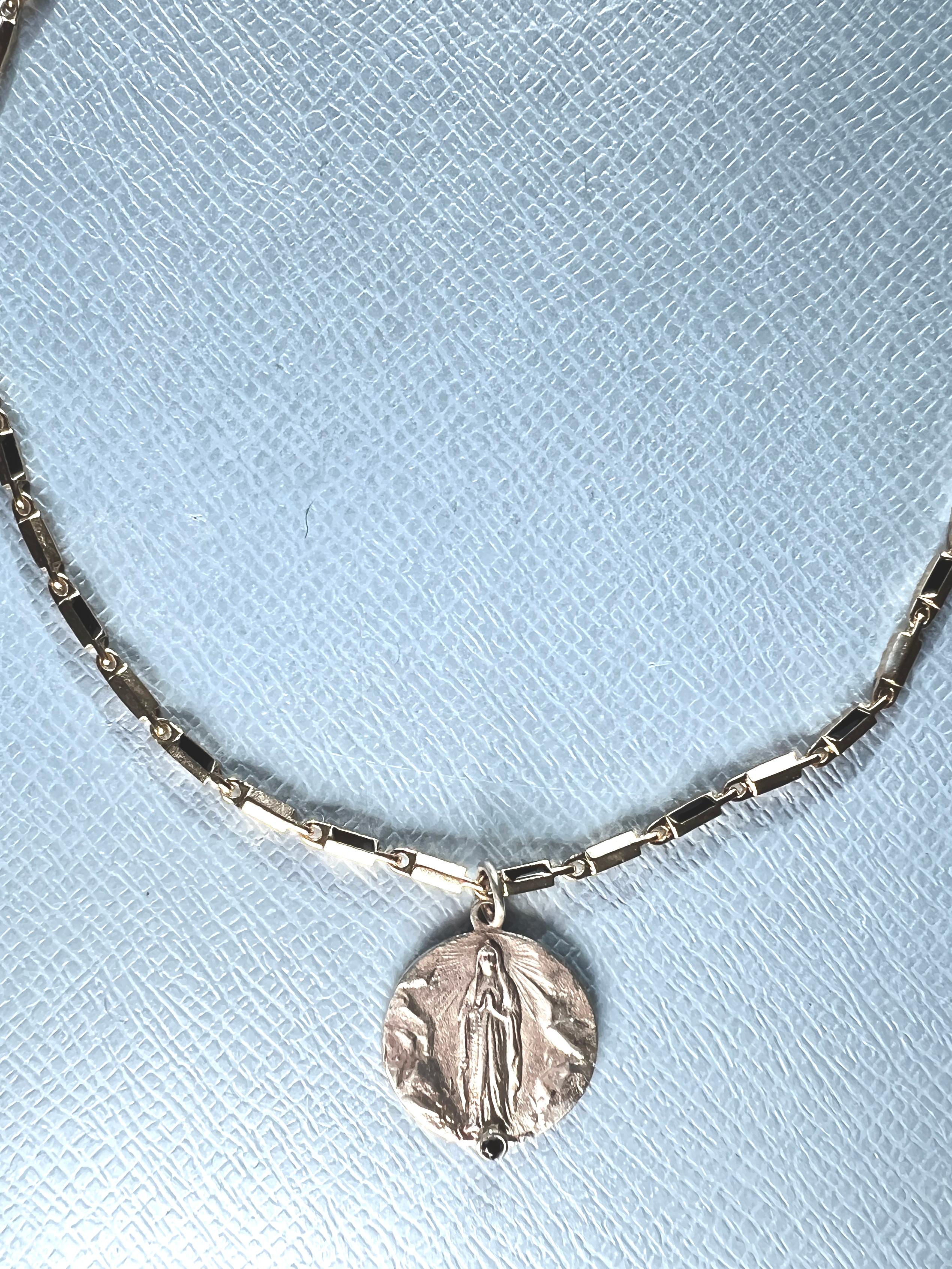 Brilliant Cut Black Diamond Medal Necklace Choker For Sale
