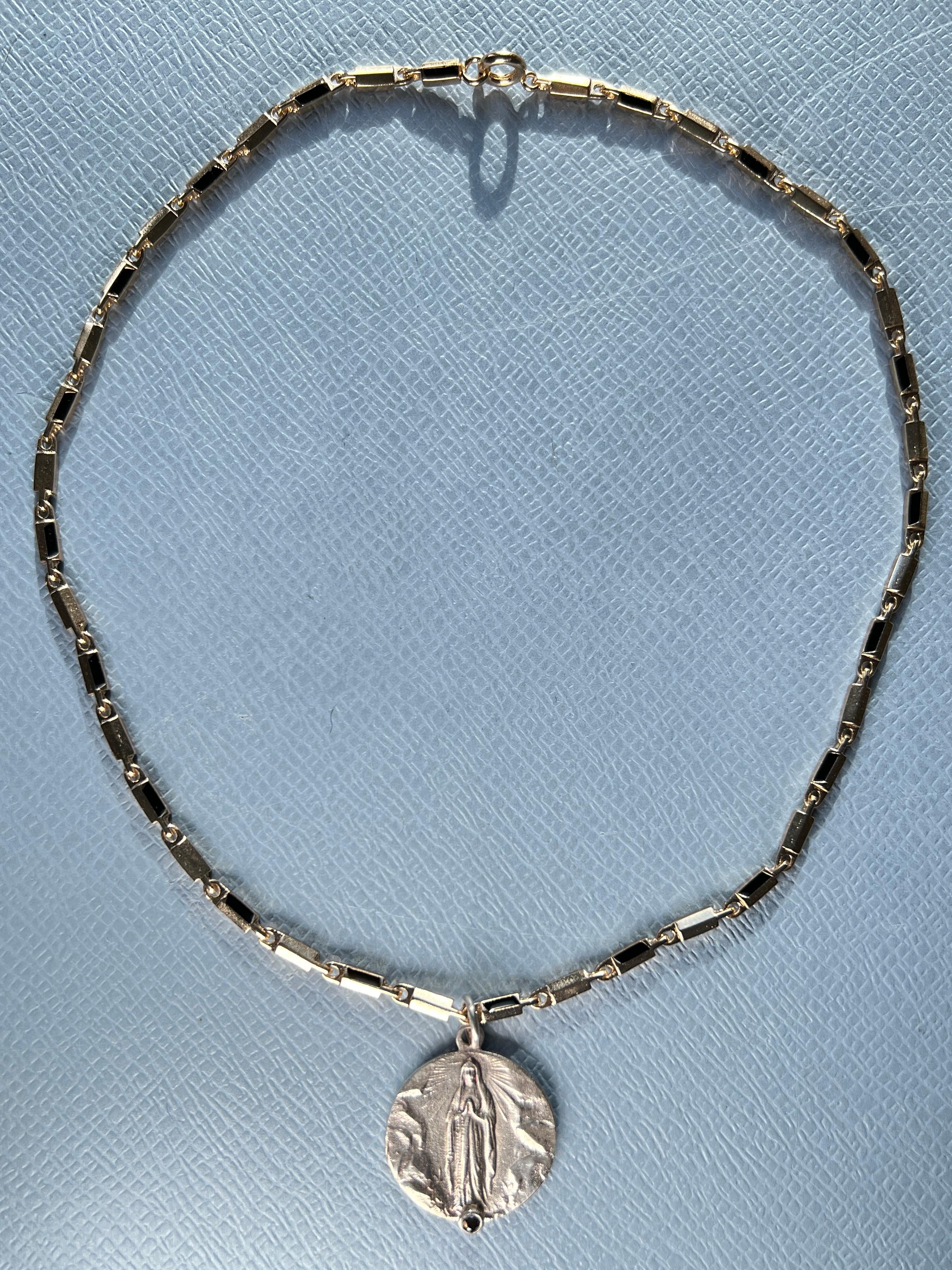 Black Diamond Medal Necklace Choker In New Condition For Sale In Los Angeles, CA