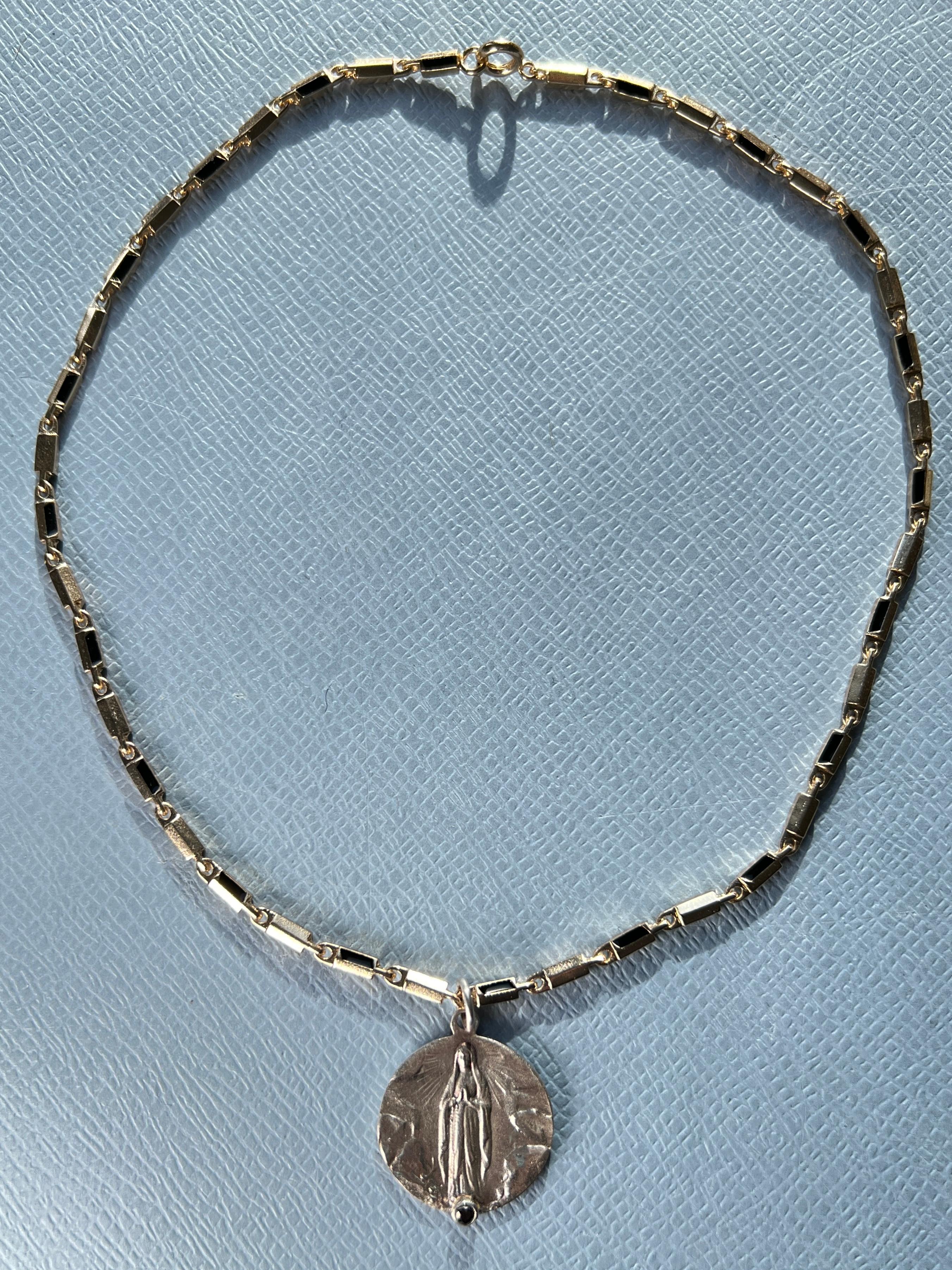 Black Diamond Medal Necklace Choker For Sale 1