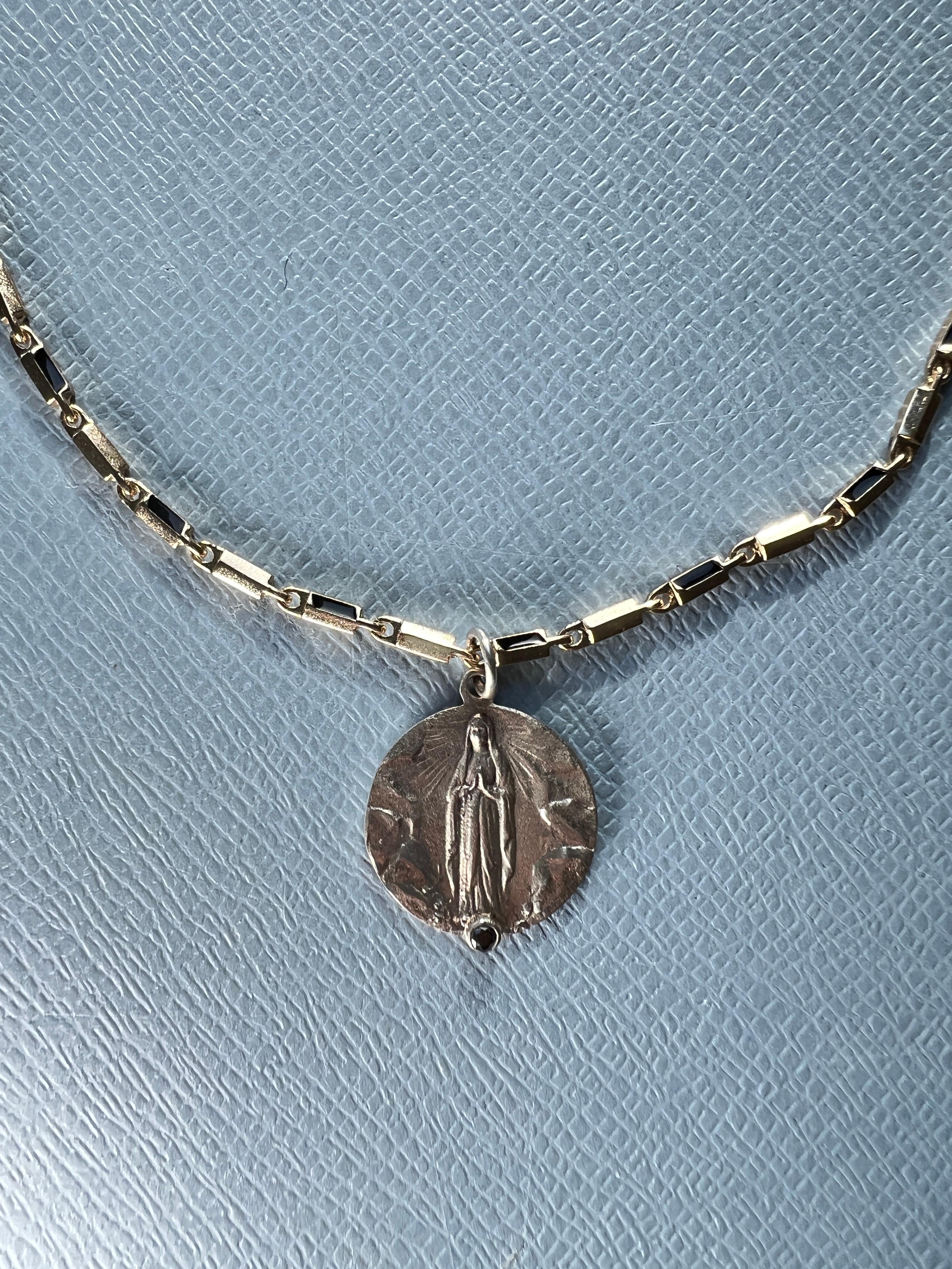 Black Diamond Medal Necklace Choker For Sale 2