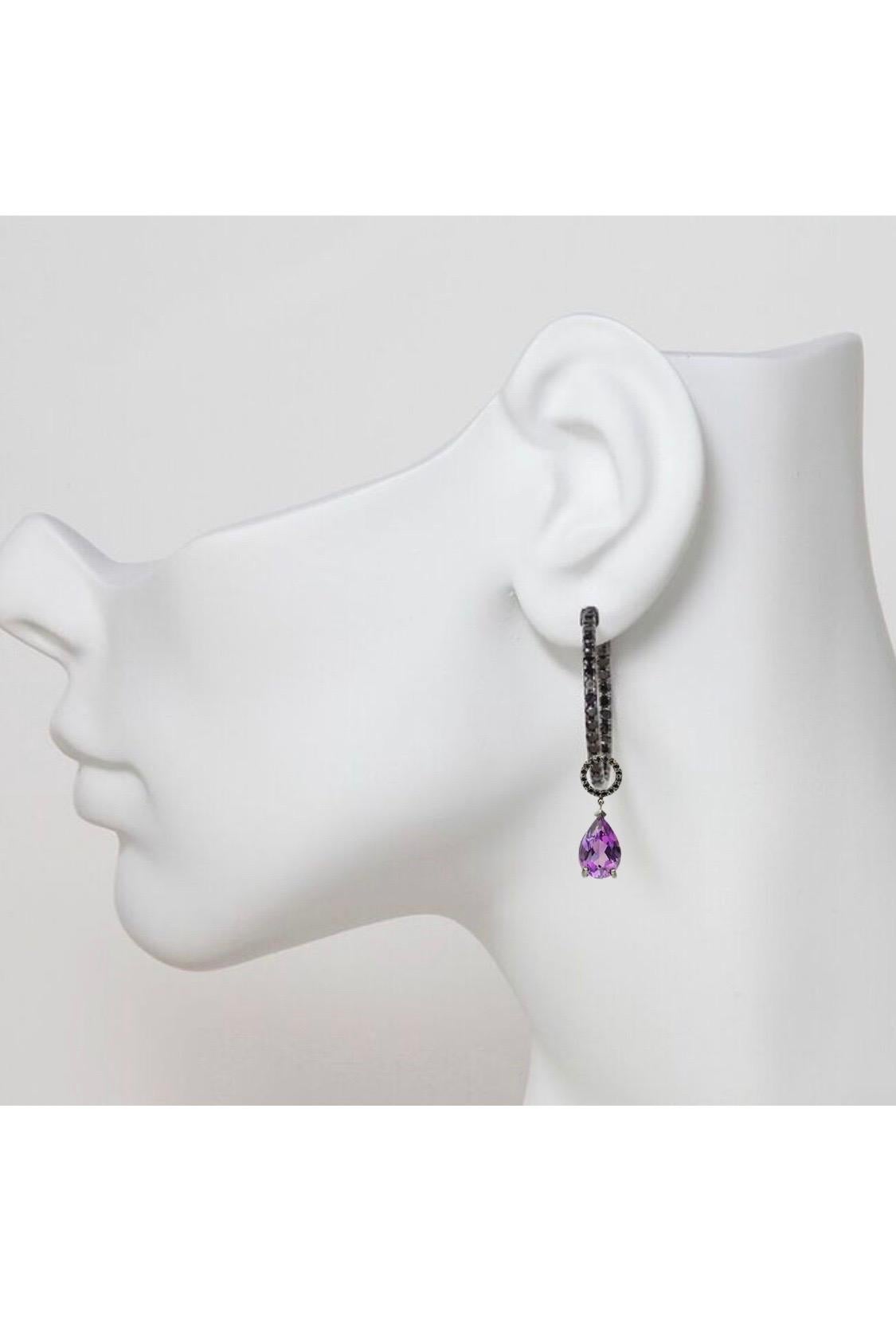 black diamond hoop earrings for men