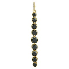 Black Diamond Multi Tier Pendant Made In 14k yellow Gold