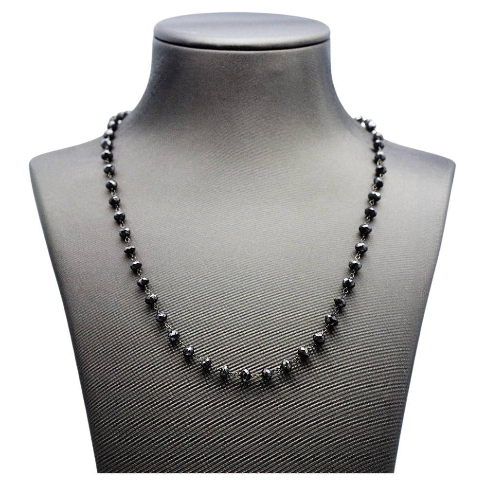 Black diamond necklace For Sale