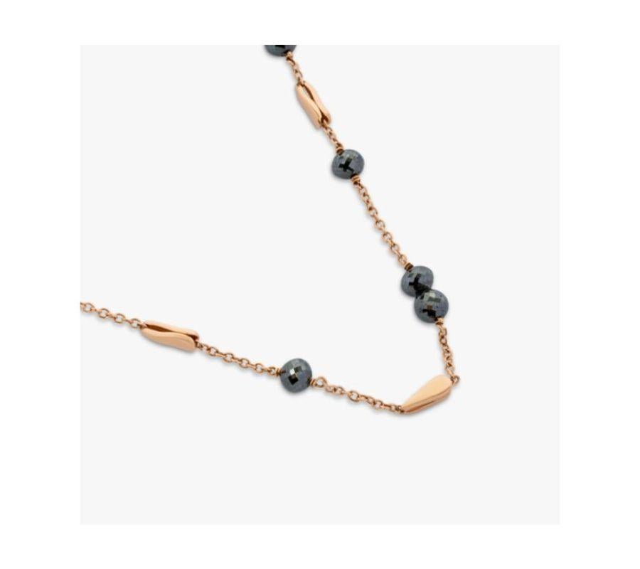 Black Diamond Necklace in 18K Rose Gold In New Condition In Fulham business exchange, London