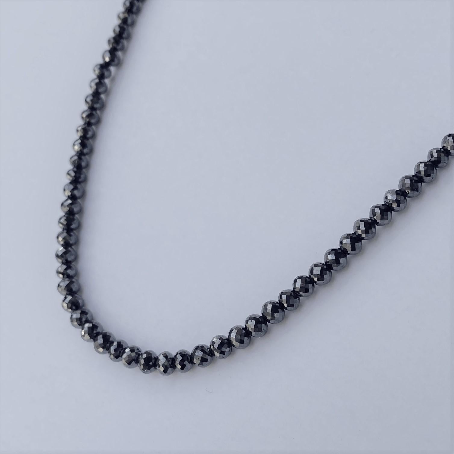 white gold black diamond necklace