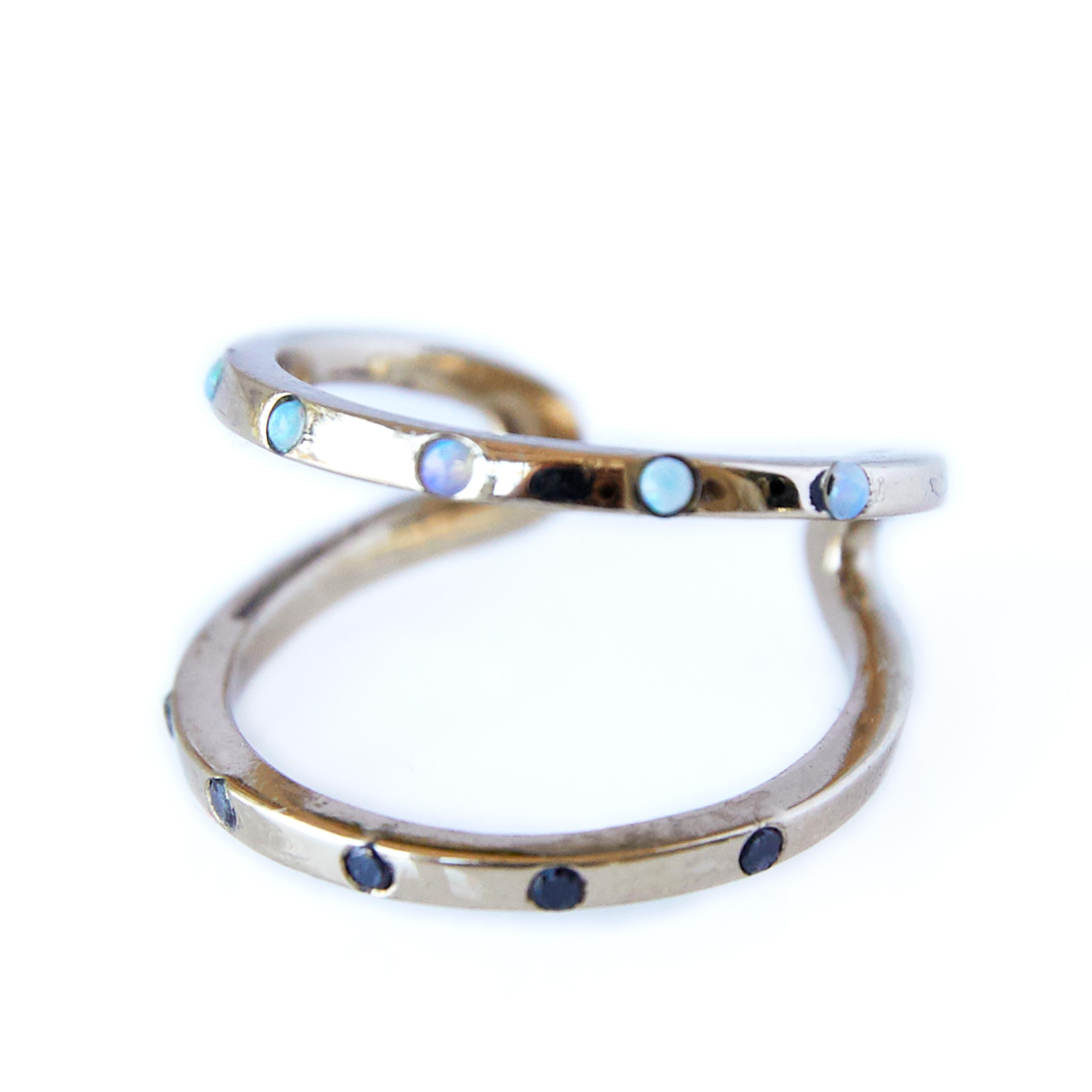 5 piezas Diamante Negro 5 piezas Anillo Ópalo Cóctel Anillo de moda Talla única J DAUPHIN
J DAUPHIN 