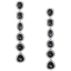 Black Diamond Pavé Dangling Earrings