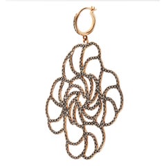 Black Diamond Pavé Lace Flower Earrings