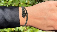 Schwarzes Diamant Pave Schlangenarmband Rubin Augen 6,36 Karat
