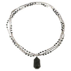 Black Diamond Pendant Necklace Set