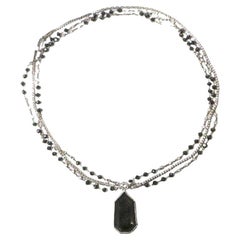 Black Diamond Pendant Necklace Set