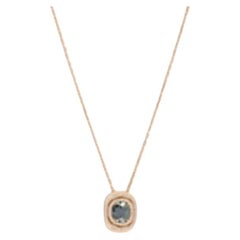 Black Diamond Pendant with White Diamonds in 18K Rose Gold