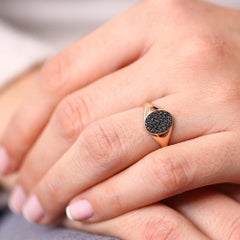 Black Diamond Ring 14K Yellow Gold