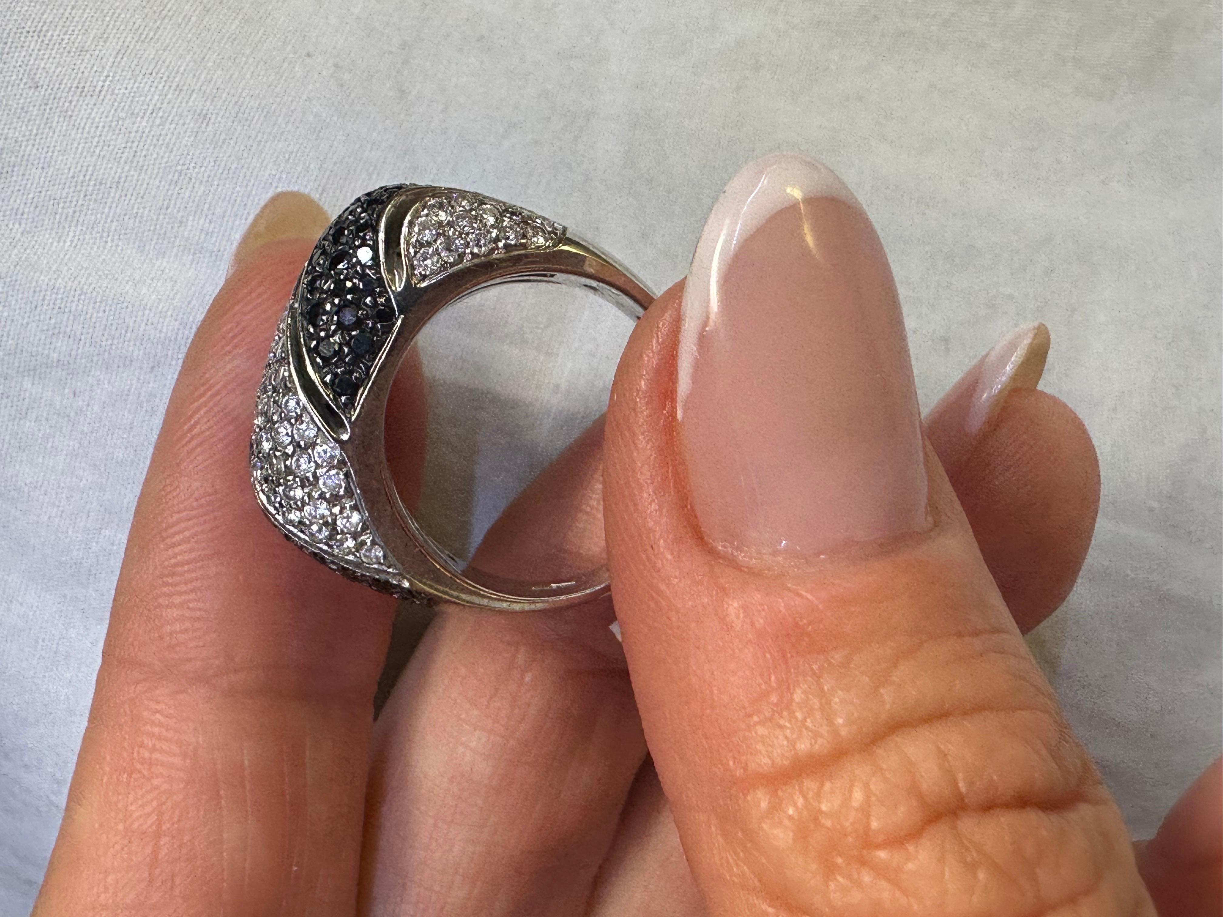 Black Diamond ring 14kt gold cocktail ring For Sale 1