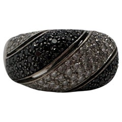 Black Diamond ring 14kt gold cocktail ring