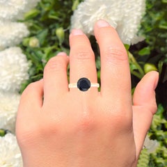 Anillo de diamante negro de 2,98 quilates, oro amarillo de 14K