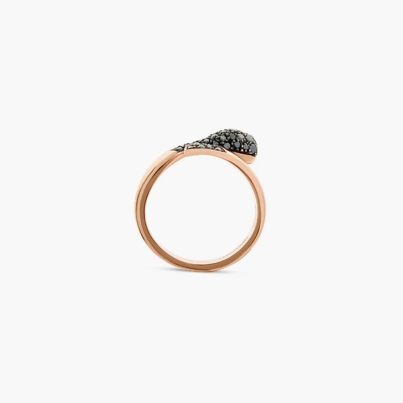 Schwarzer Diamant Ring in 18K Rose Gold im Zustand „Neu“ im Angebot in Fulham business exchange, London
