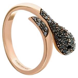 Black Diamond Ring in 18K Rose Gold - One size