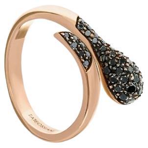 Black Diamond Ring in 18K Rose Gold For Sale