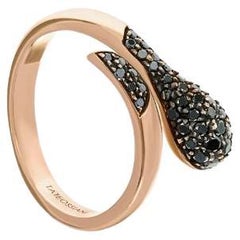 Black Diamond Ring in 18K Rose Gold