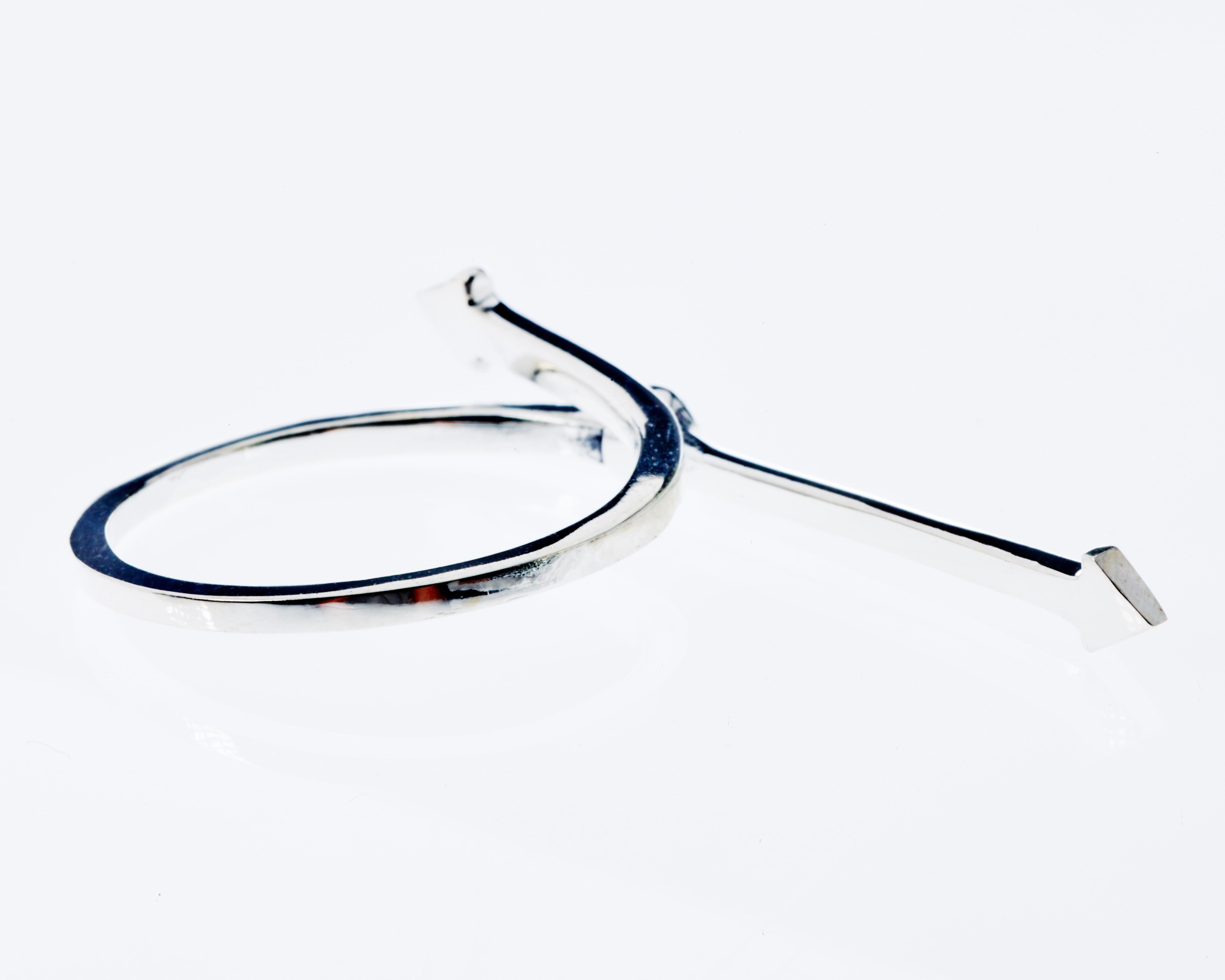 Schwarzer Diamant Ring Silber Arrow J Dauphin im Zustand „Neu“ im Angebot in Los Angeles, CA