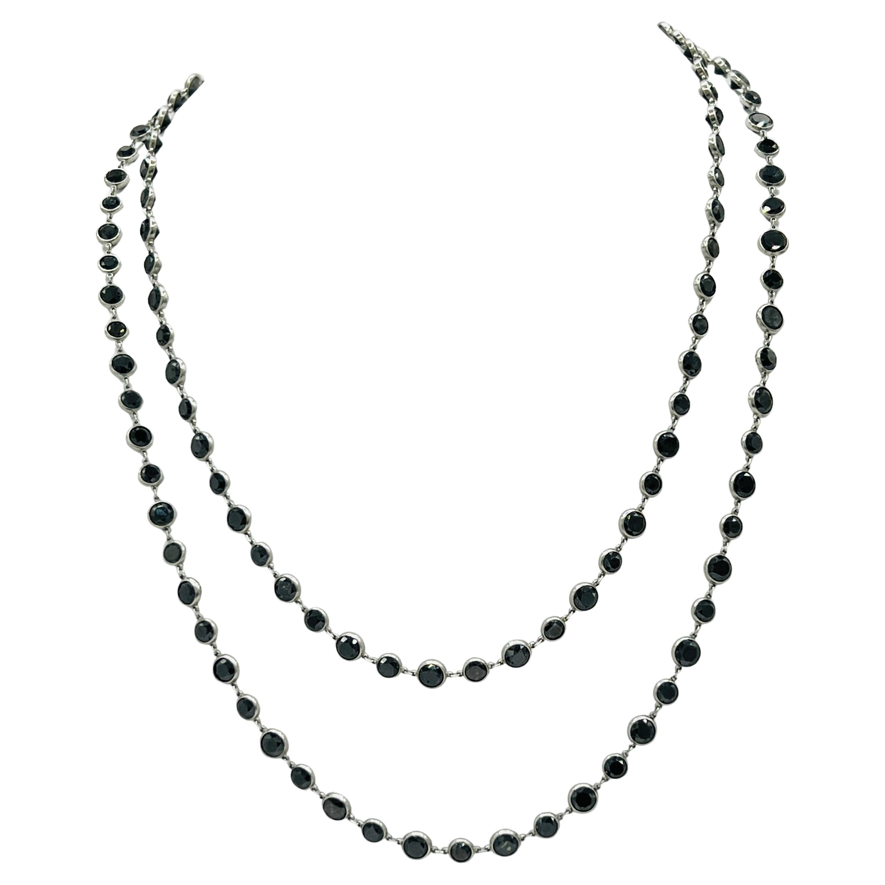 Chaîne collier rond en or blanc 18 carats et platine