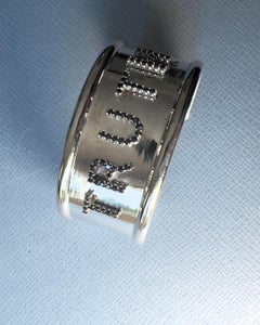 Silver Cuff Bracelet Black Diamond Truth Victorian Style J Dauphin