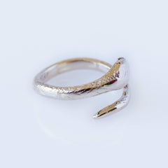 Snake Ring Black Diamond Adjustable Gold Plated Silver Fashion Ring