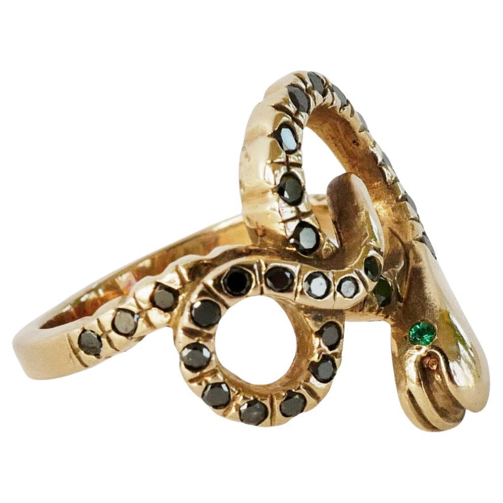 Black Diamond Snake Ring Victorian Style