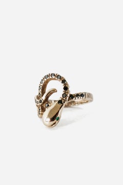 Black Diamond Snake Ring Victorian Style Ouroboros J Dauphin