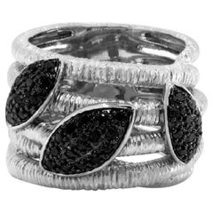 Black Diamond Solid Sterling Silver Designer Ring