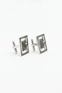Black Diamond Square SG 14K (or 18k upon request) Gold Monogram Stud Earrings