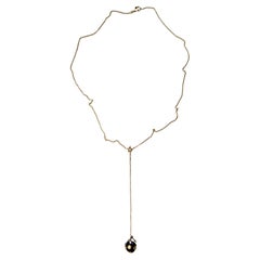 Drop Necklace Black Diamond Orb Star Enamel