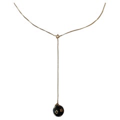 Collier sphère étoilée en diamant noir Émail noir