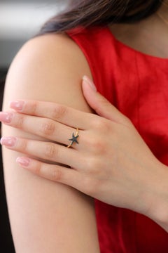 Black Diamond Starfish Ring 0.06 cts.