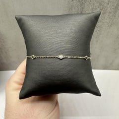 Schwarzer Diamant Station Armband in 14kt Gelbgold - 0.25ctw, 7in, Neu