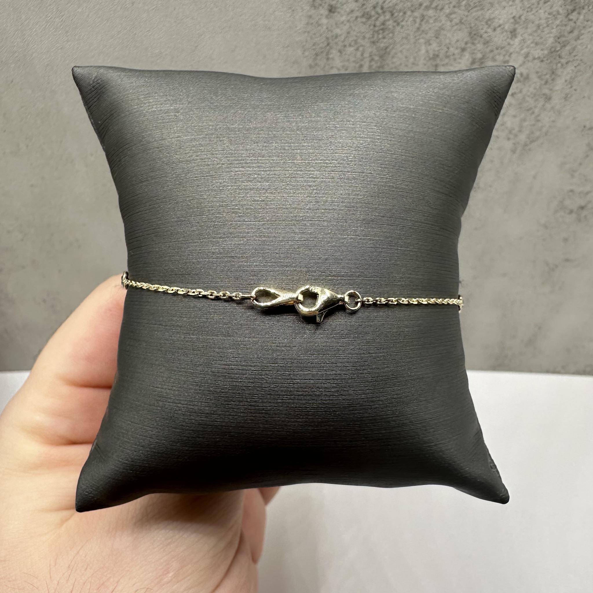 Pulsera Estación Diamante Negro en Oro Amarillo de 14kt - 0.25ctw, 7in, Nuevo Corte redondo en venta