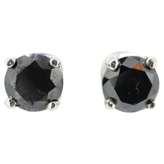Boucles d'oreilles en diamant noir. Boucles d'oreilles 14k avec 1,67ctw de diamants. Noir de jais. en vente